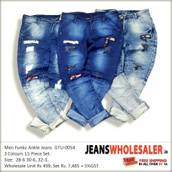 Mens Ankle Length Funky Jeans