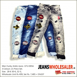 Men Denim Ankle Length Funky Jeans