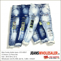 Denim Ankle Length Funky Men Jeans