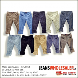 Mens Jeans Pant 10 Colours Set.