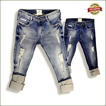 Men's Scratch Denim Jeans