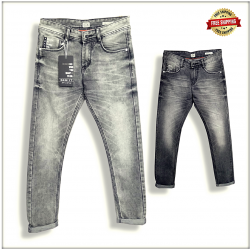 Mens Grey & Black Jeans wholesale price DS1833