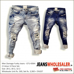 Men's Regular Fit Damage Jeans