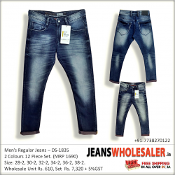 Wholesale Men Regular Denim Jeans DS1835