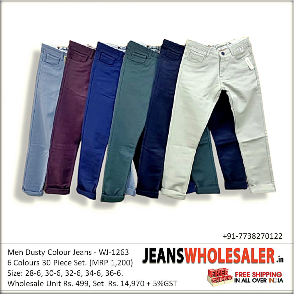 Sammenligning båd pelleten Men Warrior Mens Funky Colour Jeans in India at best Wholesale prices