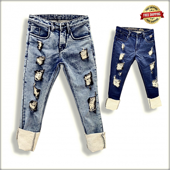 Ripped Denim Jeans For Men GTU007