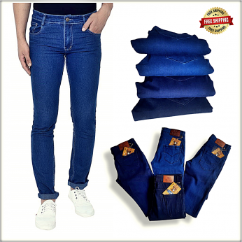 Men Blue Regular Fit Mid Rise Clean Look Jeans BU1005