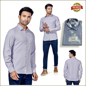 Buy Men White Lining Casual Shirts wholesale Rs. Shirts in India