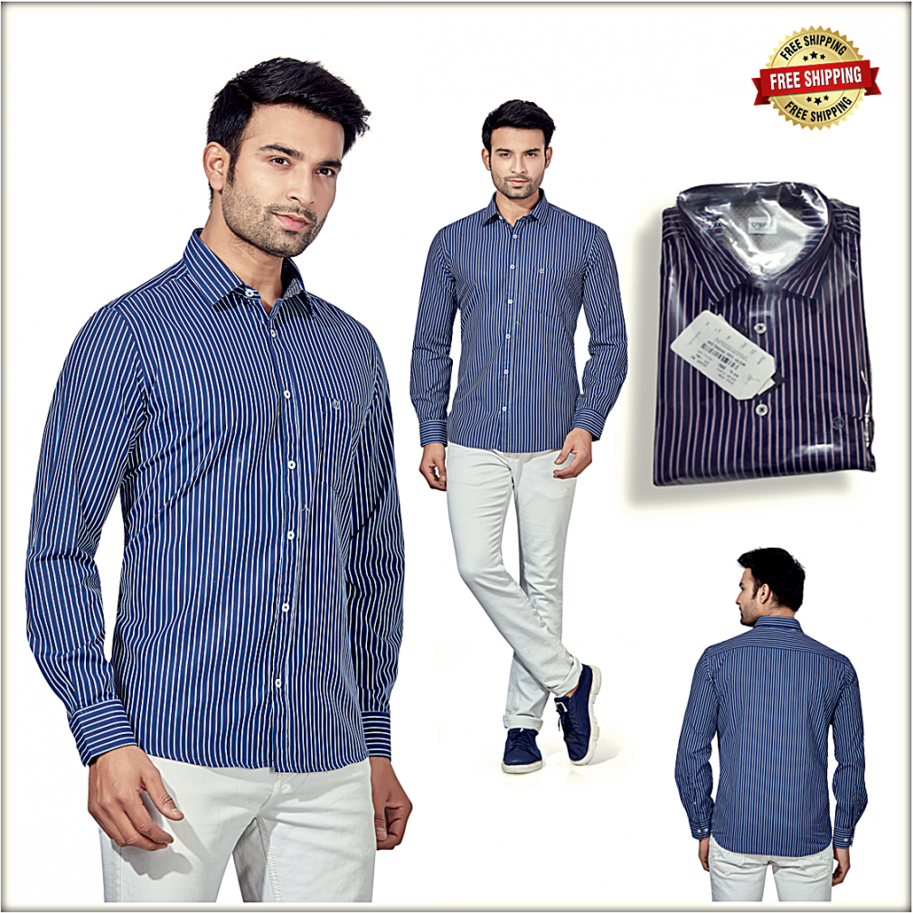 Buy Men White Lining Casual Shirts wholesale Rs. Shirts in India