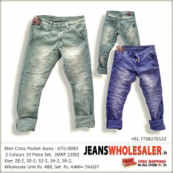 Cross Pocket Men Jeans Wholesale Rs. 480