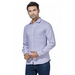 Men White Slim Fit Printed Casual Shirt