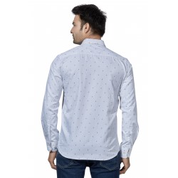 Men White Slim Fit Printed Casual Shirt VR1000