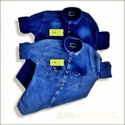 Men Blue & Navy Blue Denim Shirt  WT2039