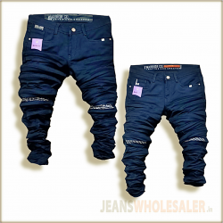 Black Repeat Jeans For Men WJ1300