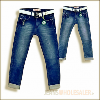 Lukkari Mens Blue Jeans With Belt WJ1303