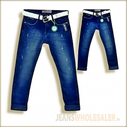 Lukkari Mens Blue Jeans With Belt 