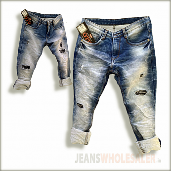 Men Damage Patch Jeans GTU0093