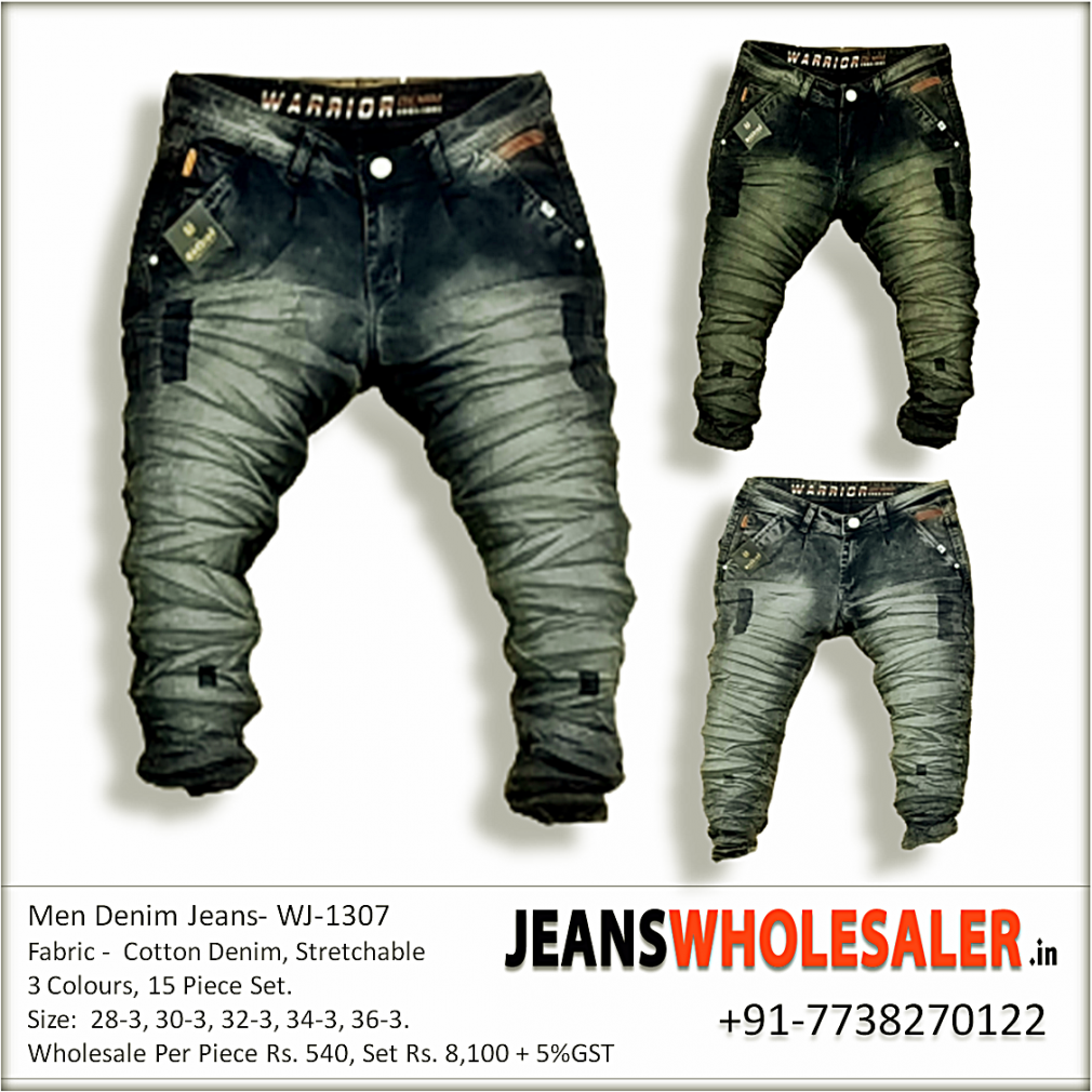 Men Warrior Men Tone Patch Jeans Pant 