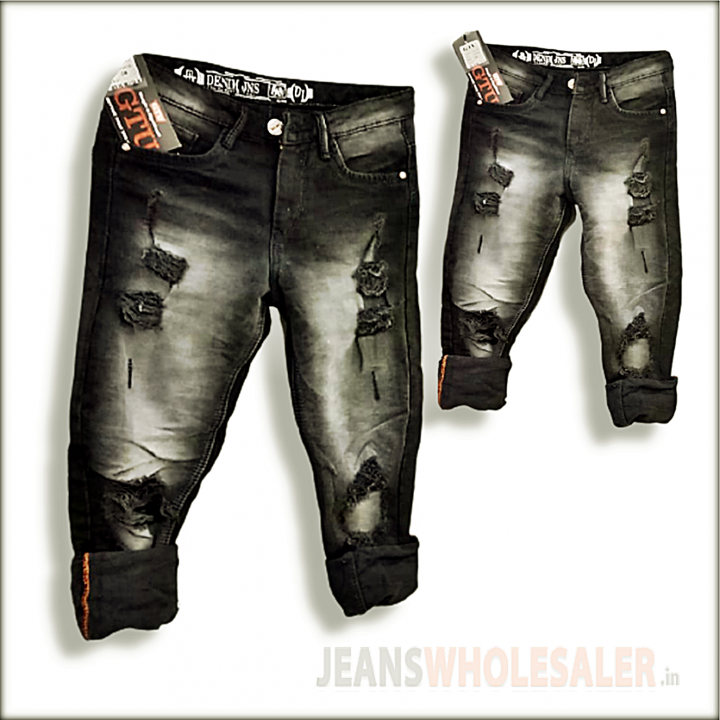 Men's grey ripped jeans | Trousers and pants for men