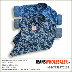 Lukkari Denim Fashion Men Printed Shirts