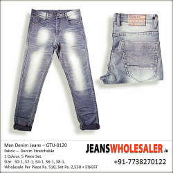 Men's Grey Colour Jeans