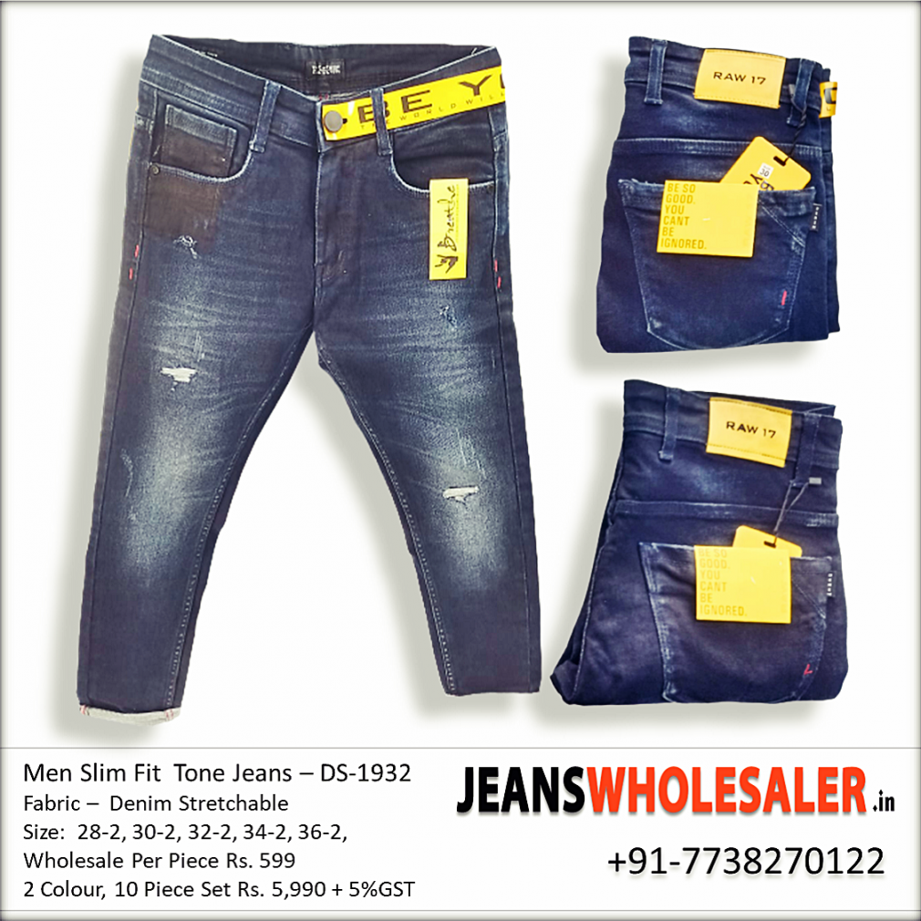Buy Damage Jeans Men's Style online Blue Jeans wholesale rs. in india.
