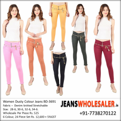 Women High Waist Dusty Colour Jeans BD3691