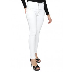 Women High Waist White Jeans BD5004