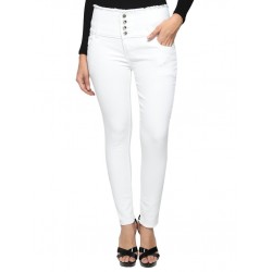 Women High Waist White Jeans BD5004