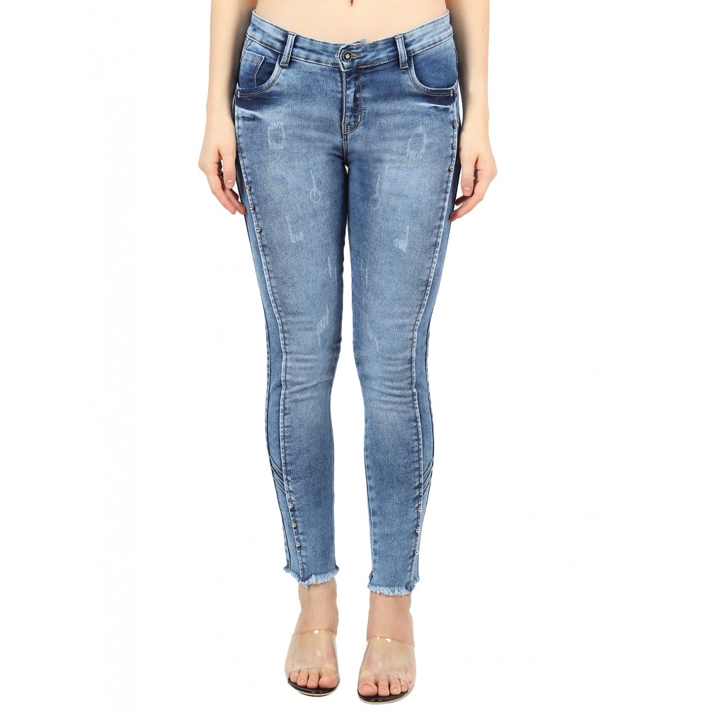 Buy Wholesale DVG Women Slim Fit Women Side Patti Jeans in india