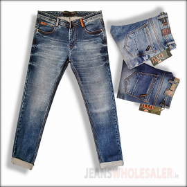Wholesale Men Blue Skinny Fit Stretchable Jeans GTU0123