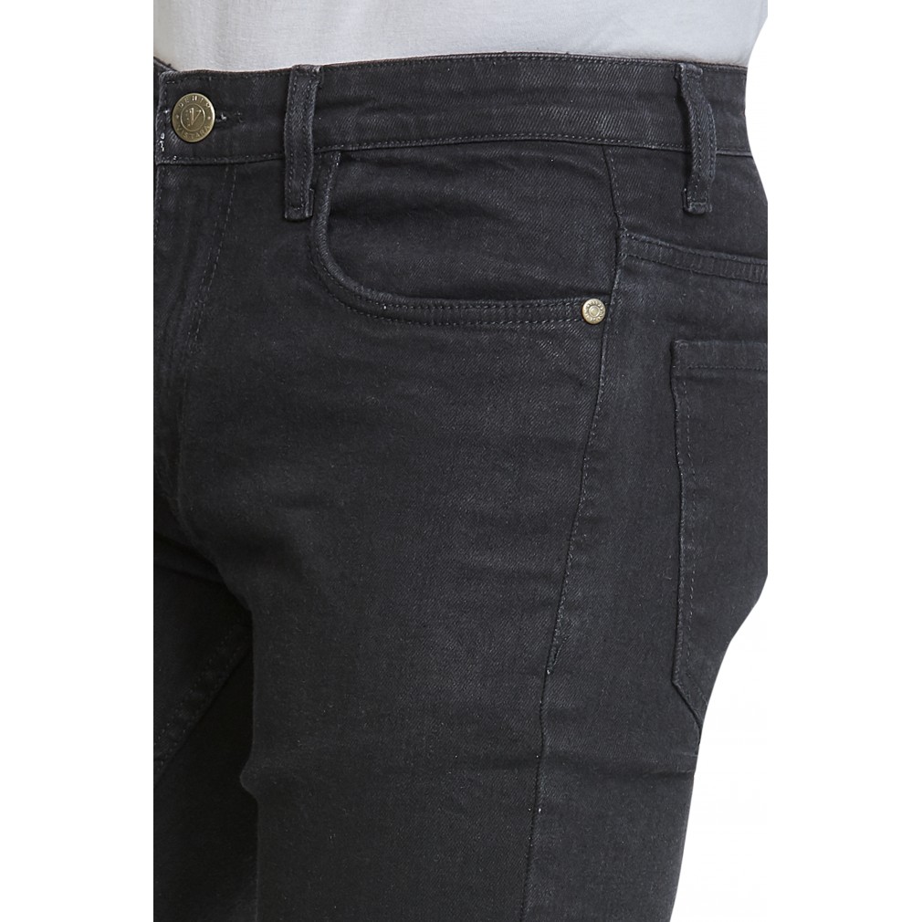 Denim Vistara Men Black Slim Fit Mid-Rise Clean Look Stretchable Jeans