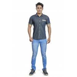 Wholesale Men's Half Sleeve Denim Shirt RS7006
