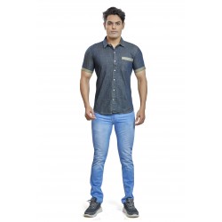 Wholesale Men's Half Sleeve Denim Shirt RS7006