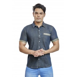 Wholesale Men's Half Sleeve Denim Shirt RS7006