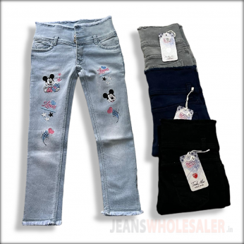 Girls Printed Stretchable Jeans RG2001