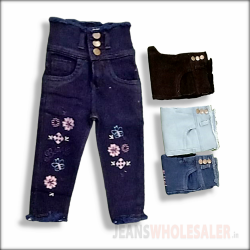Girls Printed Stretchable Jeans