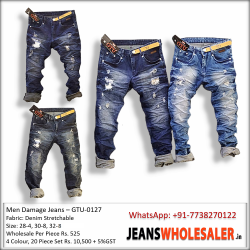 Men Damage Denim Jeans
