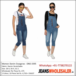 Women Slim-Fit Denim Dungarees