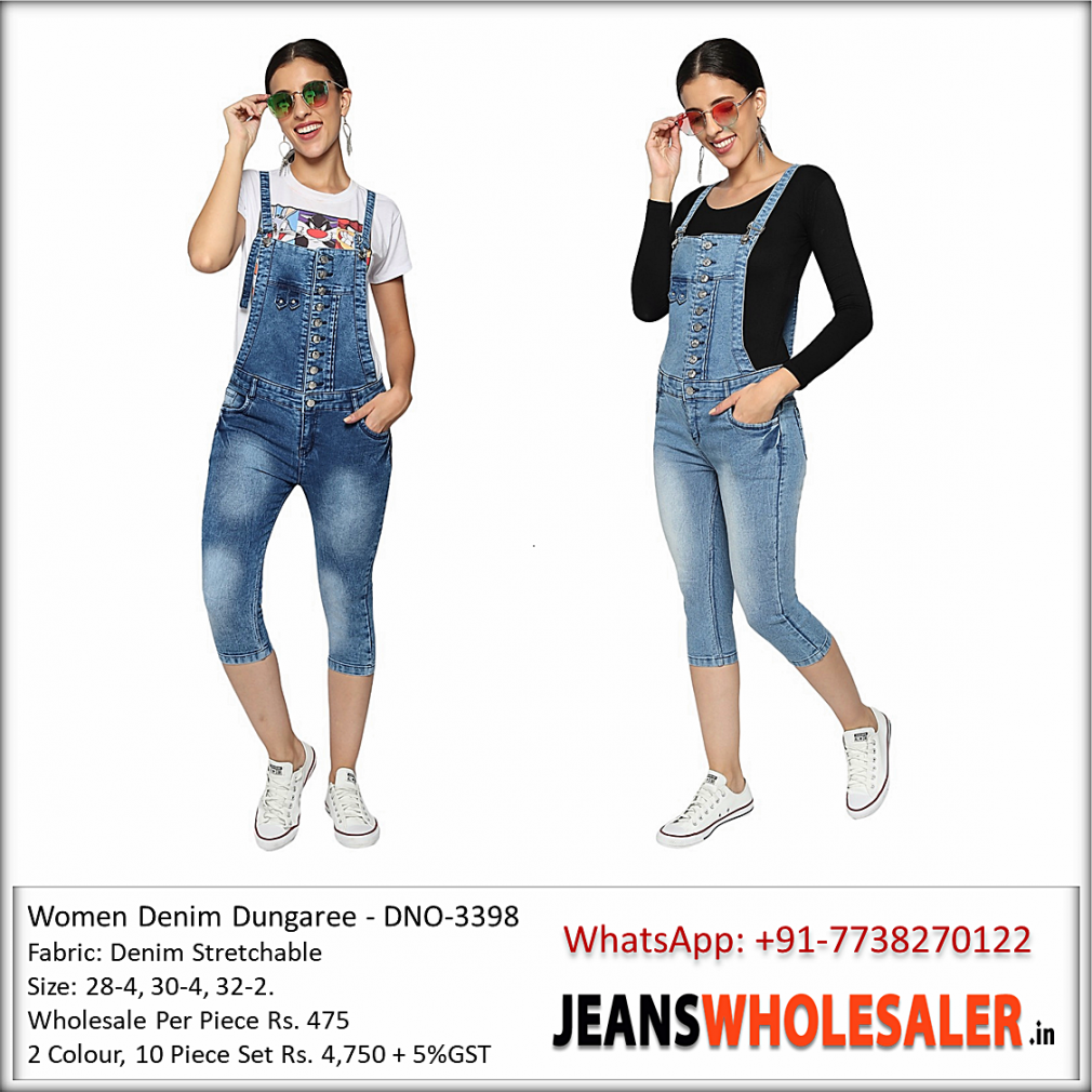 Buy StyleStone Women's Distressed Stretchable Slim Fit Denim Capri Style  Dungarees - Dungarees for Women 5393412 | Myntra