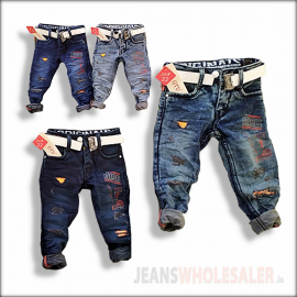 Boys Printed Damage Jeans
