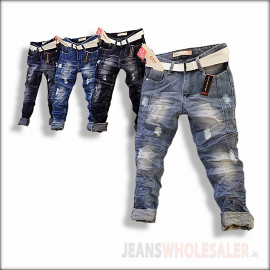 Boys Printed Damage Jeans