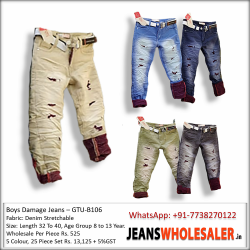 Boys Dusty Colour Damage Jeans