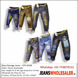 Boy Printed Damage Jeans