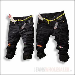 Boys Black Damage Jeans