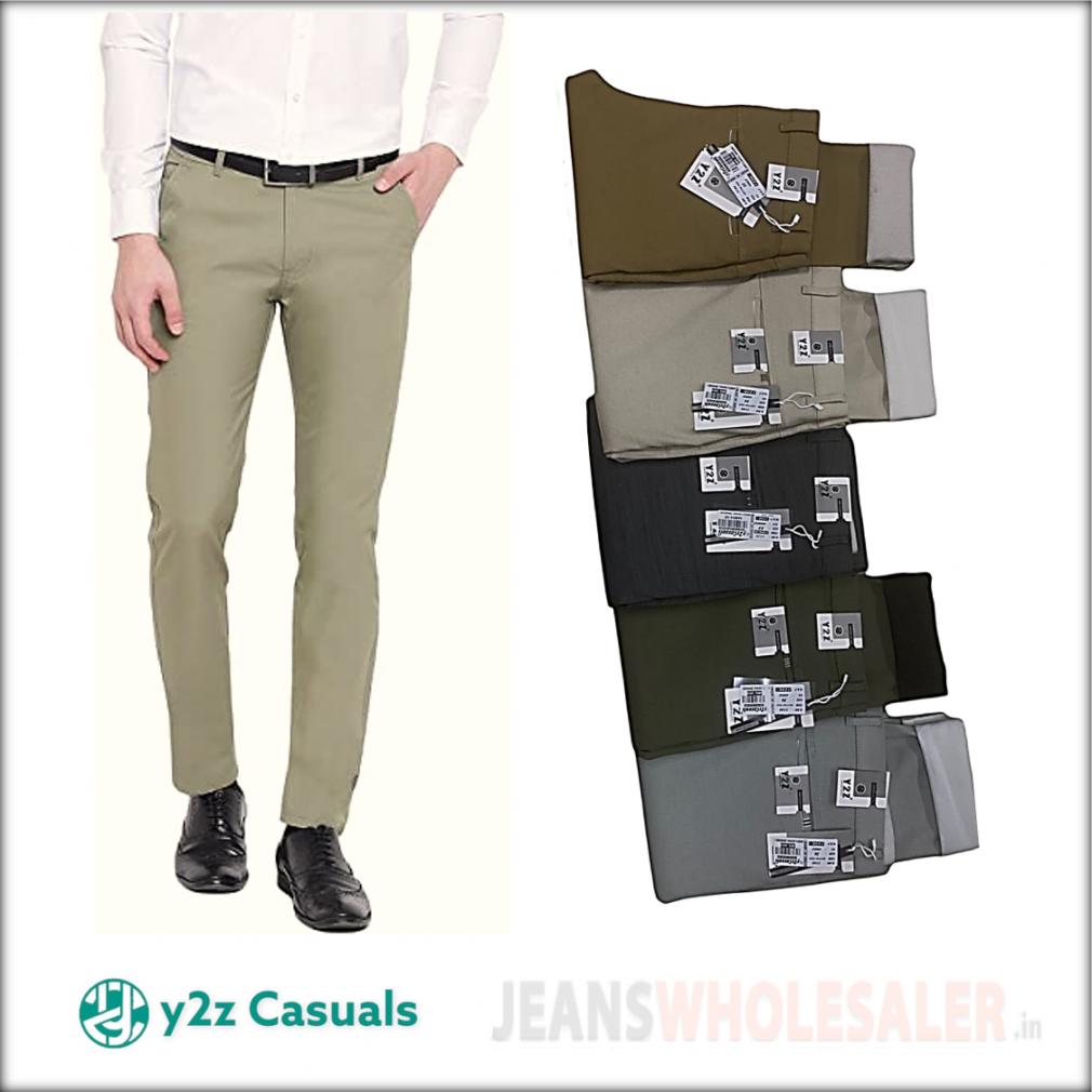 Slim Fit Plain Mens Ucb Strech Trousers Wholesale