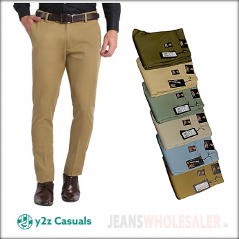 Bare Brown Stretch Slim Fit Cotton Trousers  Light Green  Tea  Tailoring