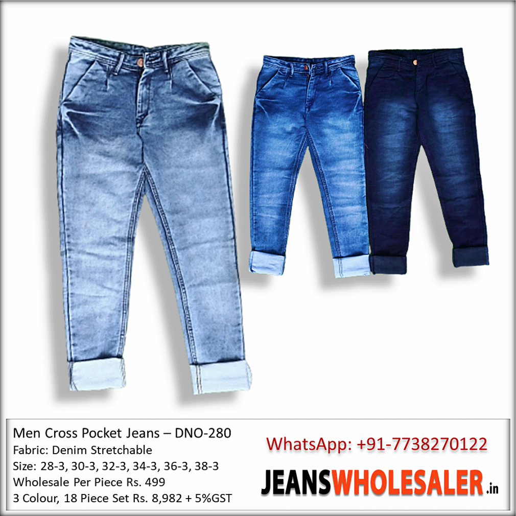 Buy DVG B2b Mens Cross Pocket Jeans Jeans wholesale Rs. 499 in India