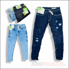 Men Skinny Fit Damage Jeans