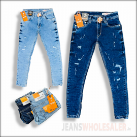 Men Skinny Fit Damage Jeans